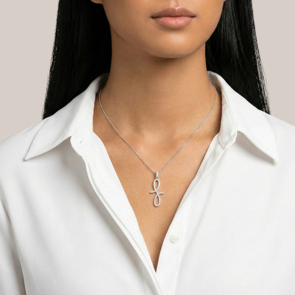 Item | Buy Oiza Pave Infinie Pendant Necklace in 18KT Gold | SPOP Enterprise Global